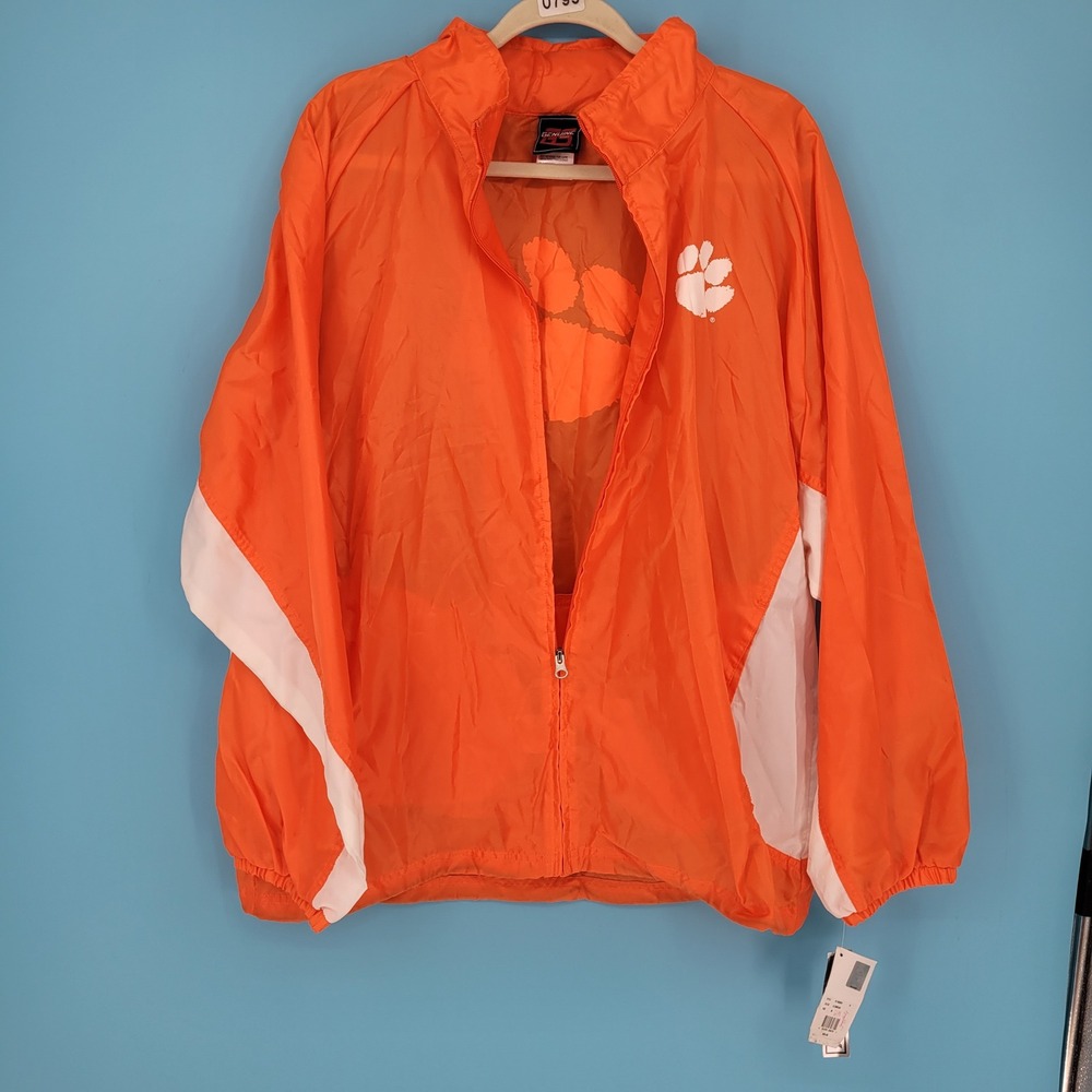Genuine Stuff Clemson Tigers Windbreaker Mens Large NCAA Packable Jacket Orange